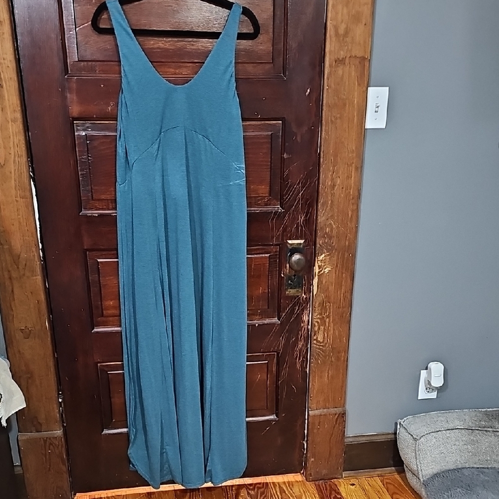 HALARA Teal Sleeveless Maxi Dress